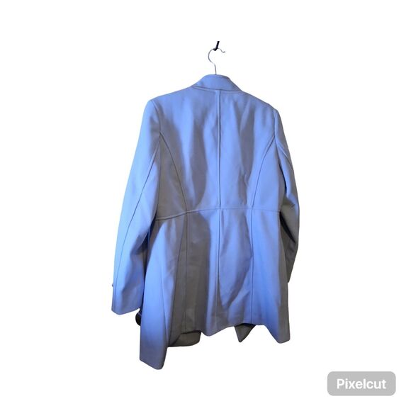 Allegra K Size Large Sky Blue Double Breasted Winter Coat - Picture 4 of 11